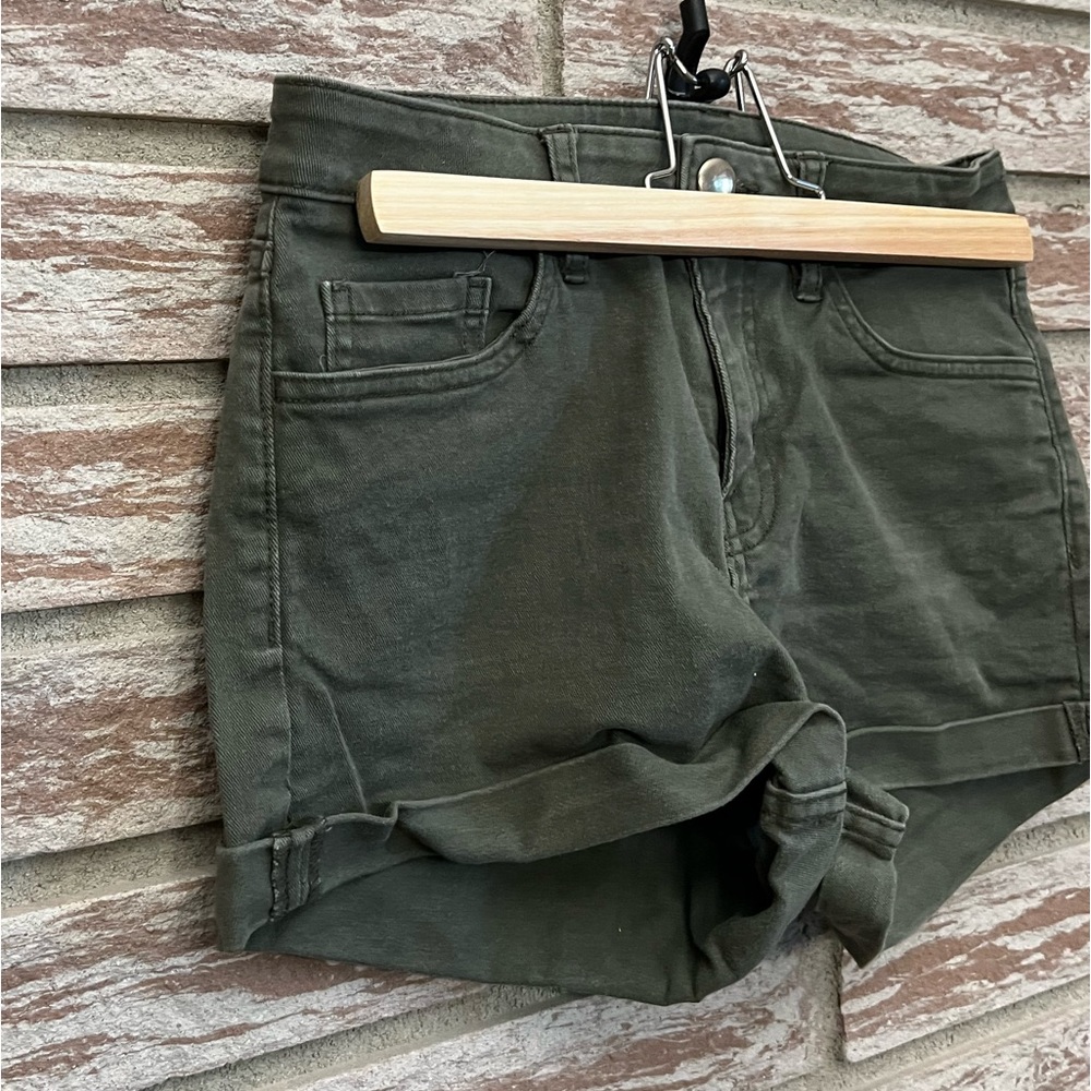 H&M Dark Green Jean Shorts